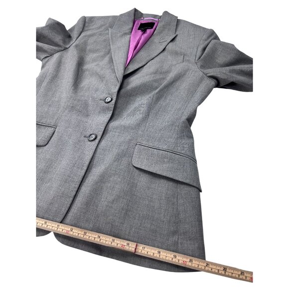 The Limited Womens Gray Blazer Size 10 Two-Button Front Notch Lapel Tailored Fit - Picture 9 of 12